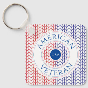 AMERICAN VETERAN Aluminium Square Keychain