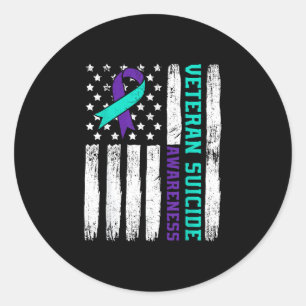 American veteran awareness month america flag classic round sticker