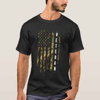 American Veteran Camouflage Flag Patriotic Camo Am T-Shirt
