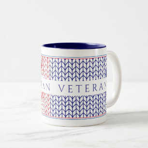 "AMERICAN VETERAN" Navy Two-Tone Mug