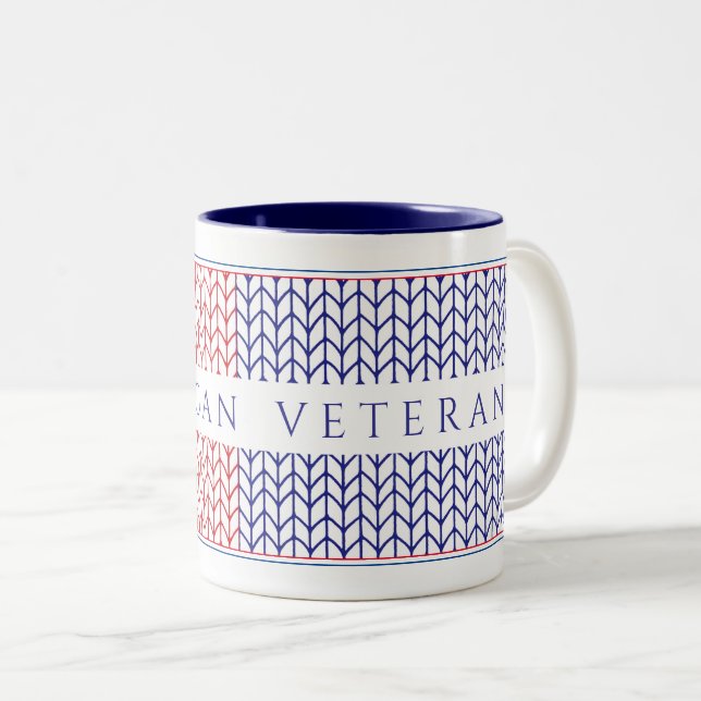 "AMERICAN VETERAN" Navy Two-Tone Mug (Front Right)