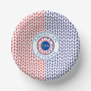 AMERICAN VETERAN Paper Bowls Plate