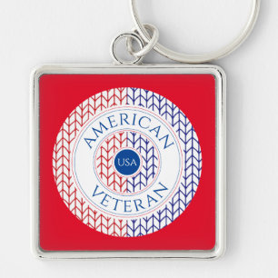 AMERICAN VETERAN Premium Square Keychain