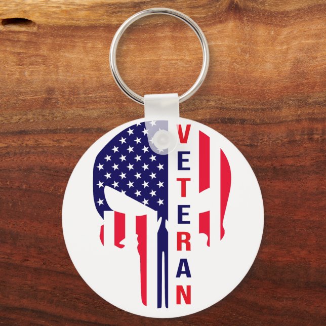American Veteran Punisher Key Ring (Front)