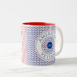 AMERICAN VETERAN Red Two-Tone Mug