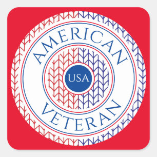 AMERICAN VETERAN Small Square Stickers