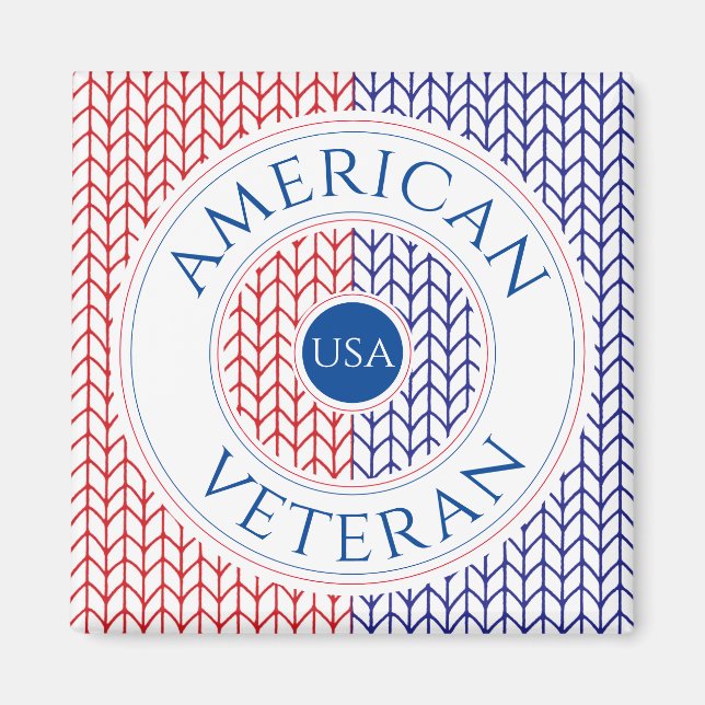 AMERICAN VETERAN Square Magnet (Front)