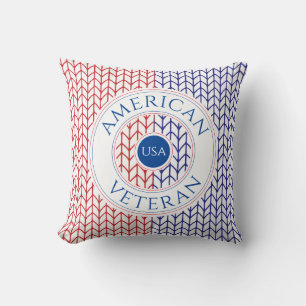 AMERICAN VETERAN Square Throw Pillow / White