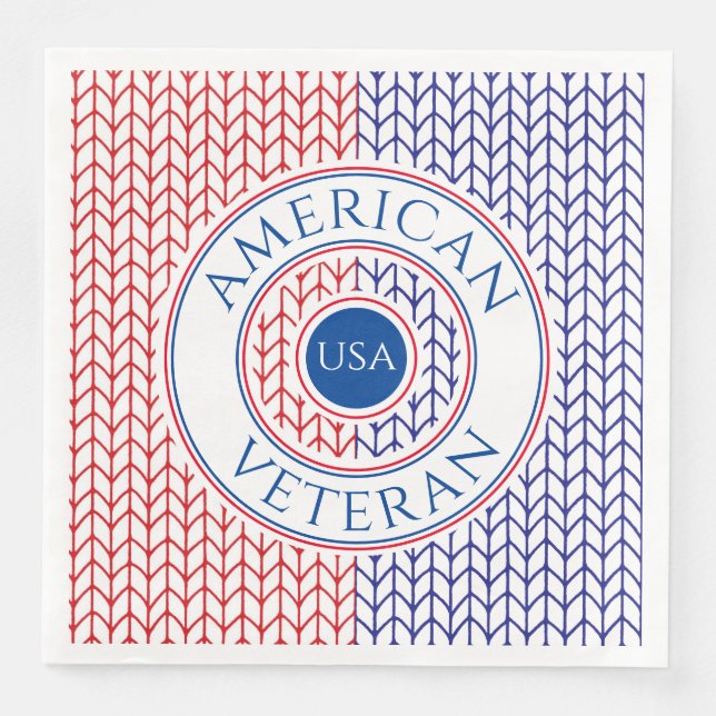 AMERICAN VETERAN Standard Dinner Paper Napkins (Front)