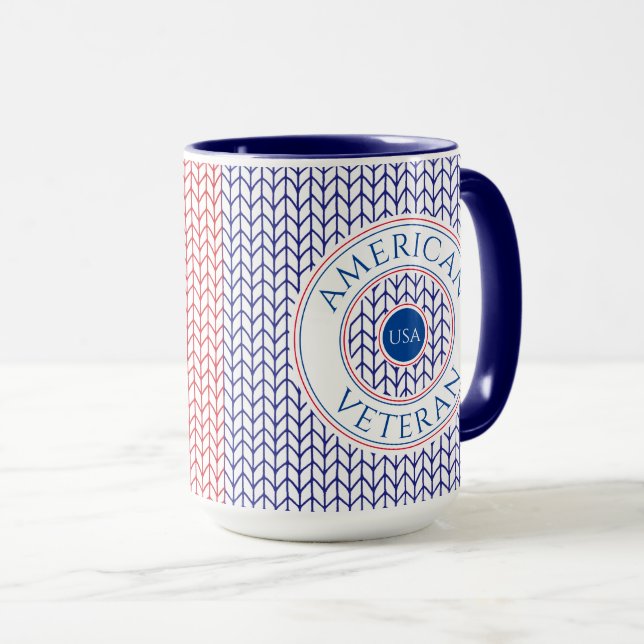 AMERICAN VETERAN Tall Navy Combo Mug (Front Right)