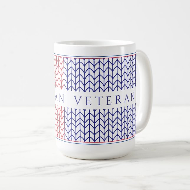 "AMERICAN VETERAN" Tall White Mug (Front Right)