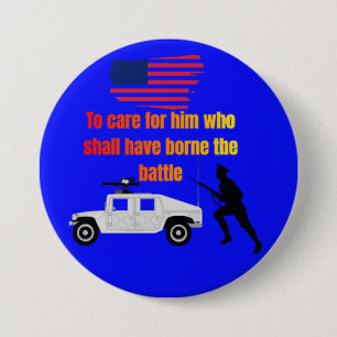 American veterans bright blue 7.5 cm round badge