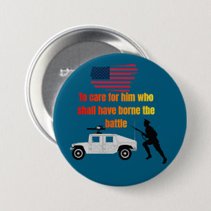 American veterans ocean blue 7.5 cm round badge