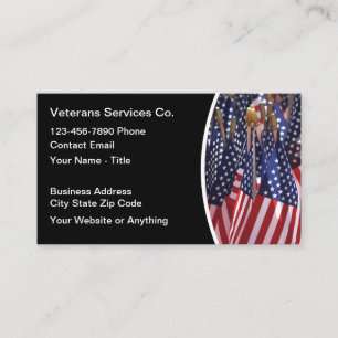 American Veterans Patriotic Theme  Business Card