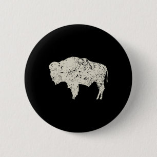 American Vintage Buffalo Men Women Silhouette Love 6 Cm Round Badge