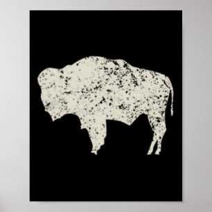 American Vintage Buffalo Men Women Silhouette Love Poster