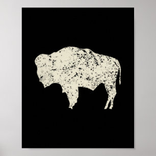 American Vintage Buffalo Men Women Silhouette Love Poster