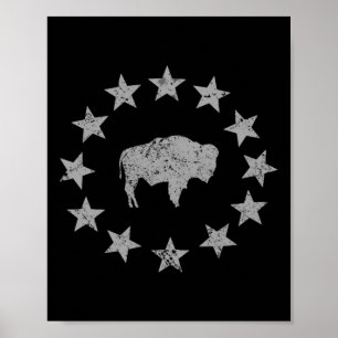 American Vintage Buffalo Silhouette Love Bison Men Poster