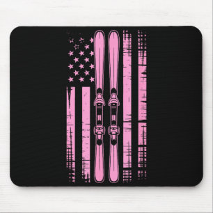 American vintage skiing ski winter mountain usaAme Mouse Pad