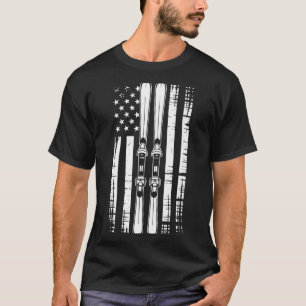 American vintage skiing ski winter mountain usaAme T-Shirt