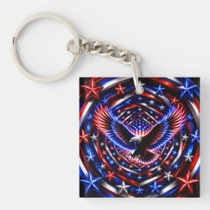 American Vision Spiral – Patriotic Eagle Optical I Key Ring