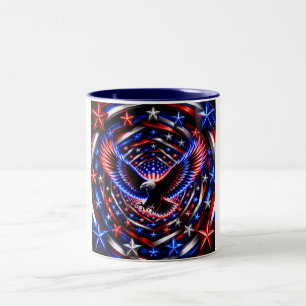 American Vision Spiral – Patriotic Eagle Optical I Two-Tone Coffee Mug