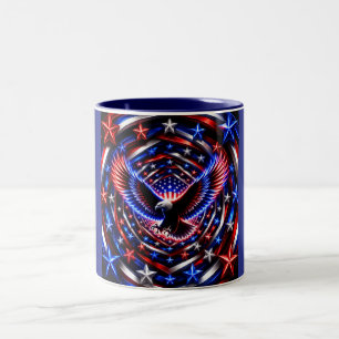 American Vision Spiral – Patriotic Eagle Optical I Two-Tone Coffee Mug
