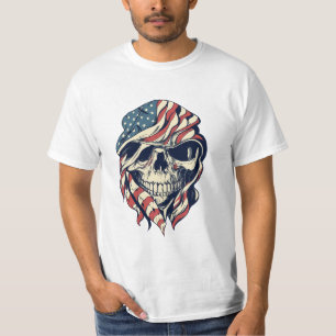 American Warrior Graphic Skull Military Men's T-Shirt