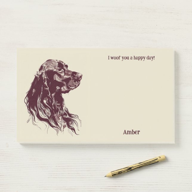 American Water Spaniel Abstract Art Dog Name  Post-it Notes (On Desk)