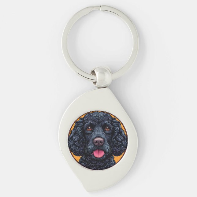 American Water Spaniel dog Key Ring (Front)