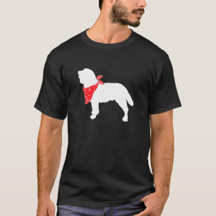 American Water Spaniel Dog Wearing Red Bandanna T-Shirt