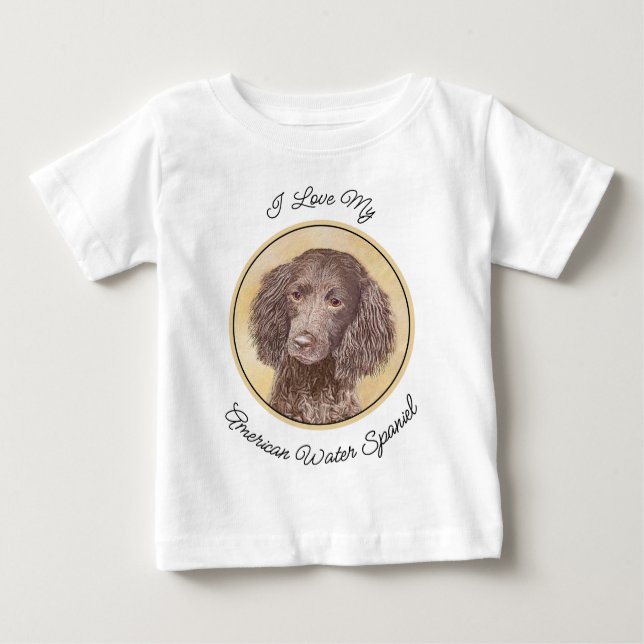 American Water Spaniel Painting - Original Dog Art Baby T-Shirt (Front)