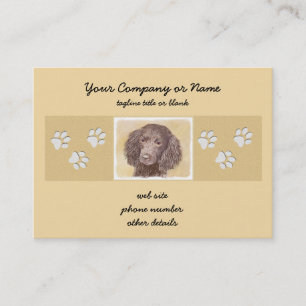 American Water Spaniel Painting - Original Dog Art Business Card