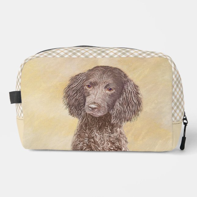 American Water Spaniel Painting Original Dog Art Dopp Kit (Front)
