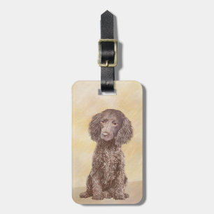 American Water Spaniel Painting - Original Dog Art Luggage Tag
