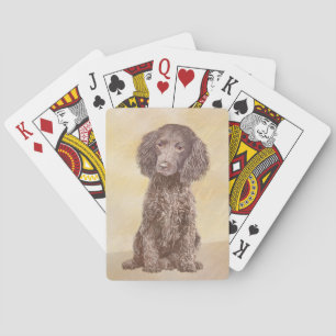 American Water Spaniel Painting - Original Dog Art Playing Cards