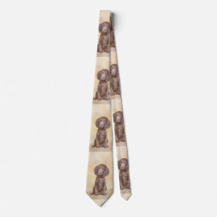 American Water Spaniel Painting - Original Dog Art Tie