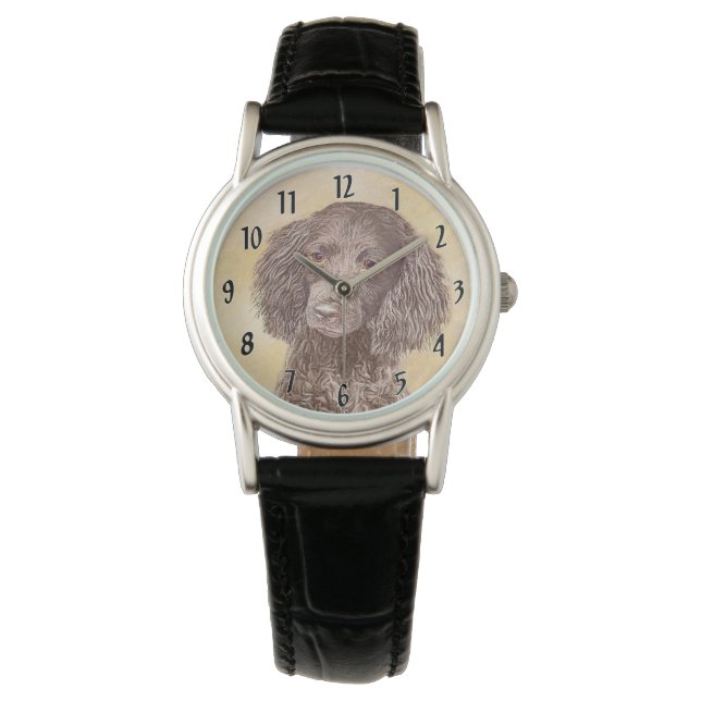 American Water Spaniel Painting - Original Dog Art Watch (Front)