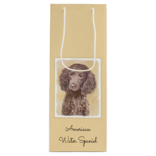 American Water Spaniel Painting - Original Dog Art Wine Gift Bag