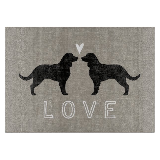 American Water Spaniel Silhouettes Love Cutting Board (Front)
