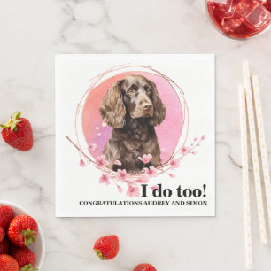 American Water Spaniel Wedding Dog Photo Napkin