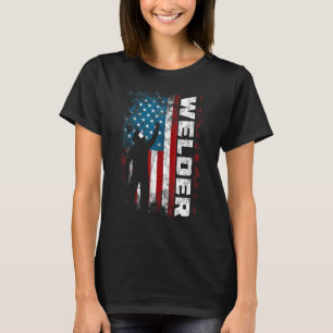 American Welder Flag 4th Of July Patriotic Mig Tig T-Shirt