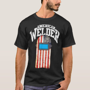 American Welder Us Flag Welding Hood Gift T-Shirt
