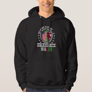American Welsh Flag Heart from Wales American Patr Hoodie