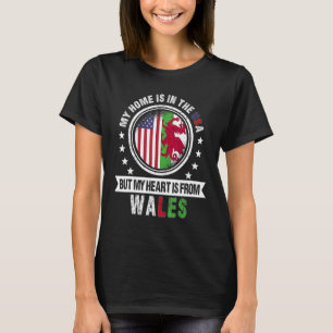 American Welsh Flag Heart From Wales American Patr T-Shirt