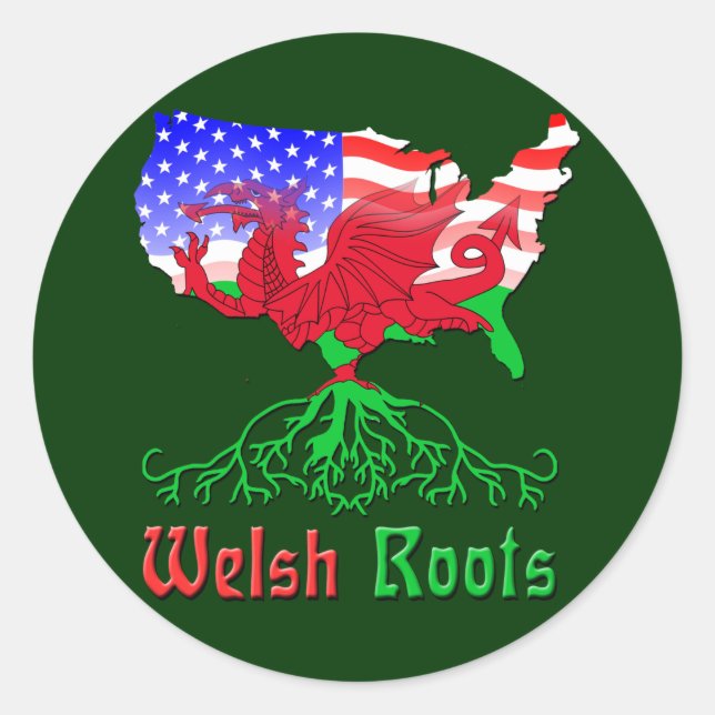 American Welsh Roots Stickers (Front)