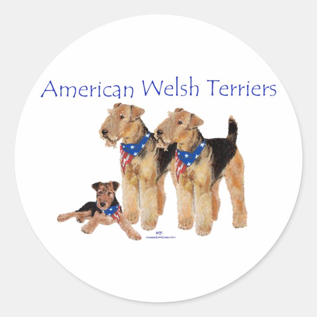 American Welsh Terriers Classic Round Sticker (Front)