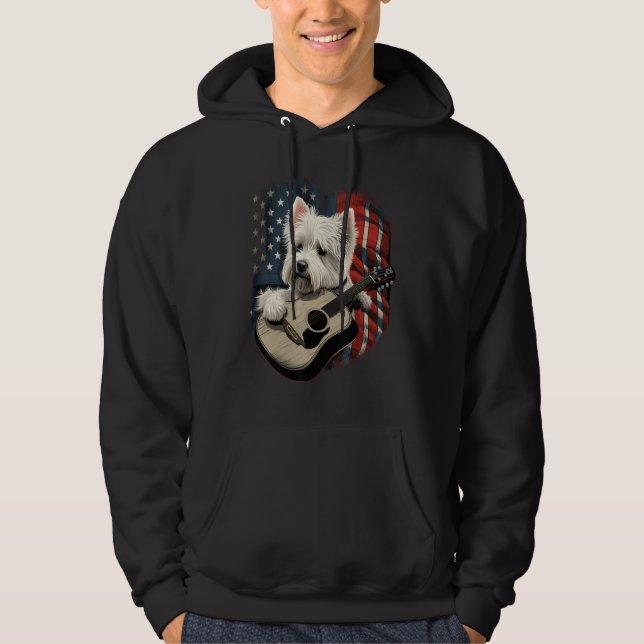 American West Highland White Terrier USA Westie Co Hoodie (Front)