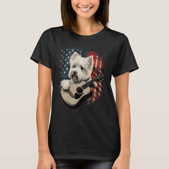 American West Highland White Terrier USA Westie Co T-Shirt (Front)