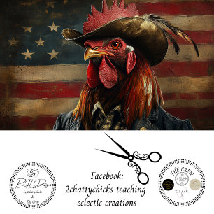 American Western Rooster Named Ruster 250th USA  Tissue Paper